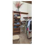 Ladys,and mens clothing,  belts,  iron, stool and