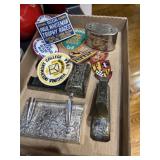 3 silver-plated desk items with an ornate