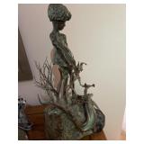 Brutalist-style bronze and metal sculpture,