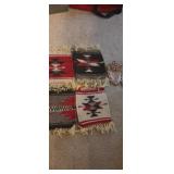 Indian made rug style costers and baby beaded