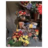 Floral arrangements, lightbulbs, small steel