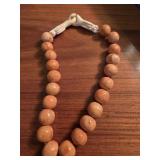 18" Coral Beaded Necklace with Dragon Clasp