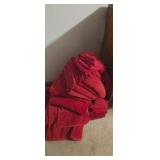 Red matching towels wash cloths and hand towels
