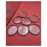 7 Etched Glass and Sterling Coasters