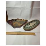 2 Flowing Glaze Dishes signed