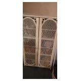 Wicker cabinet and decorative contents