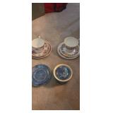 Fine China porcelain cup and plates and creamer