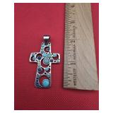 Barse Multi Gemstone Mosaic Pendant marked 925