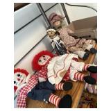 handmade cloth Raggedy Ann doll, handmade folk
