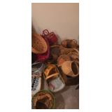 Assortment of woven and wicker baskets