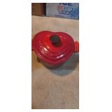 Enameled cast iron Le Creuset heart shaped pot