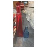 Red and blue glass viles