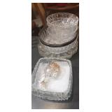 Crystal serving dishes, plates and  bowls