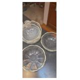 5 matching clear glass bowls
