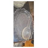 Serving platter with utensils