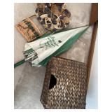 Basket wall decoration, woven basket box and
