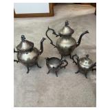 four-piece vintage silver-plated tea and coffee