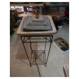 Ceramic Water Fountain on metal Stand 29 x 12 x