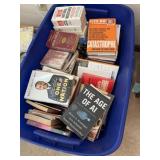 Variety of books in tote