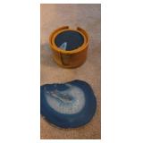 Agate, slice coaster set and blue Agate slice
