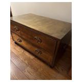brass-clad two-drawer trunk 34ï¿½ x 19 1/2ï¿½ x 18