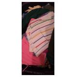 Large tote and box full of clothes mens and