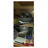 Cooking pots pans ,and dishware contents of