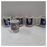 Morton salt mugs and 1 maxwell coffee mug