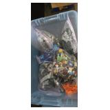 Tote with lego sets and bags of legos 19lbs