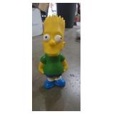 1990  Bart simpson rubber bank , green shirt 8in