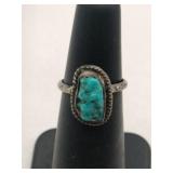 Native American turquoise ring unmarked size 4