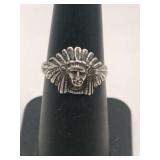 Indian Head ring marked Sterling size 5.5 .080oz