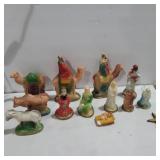 Chalkware nativity figures some figures have