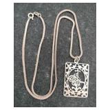 Silver necklace w/ pendant chain Marked 925 charm