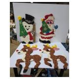 Melted Plastic Popcorn Santa, Snowman and