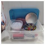 Fabric clips in container with lid