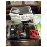 Motorized coin sorter with coin organizers with