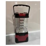 portable red-and-black LED camping lantern