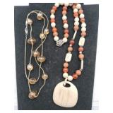 Brown and tan  beaded necklaces