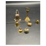Brass hand bells and candle snuffer