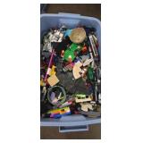 Tote with 19lb assortment of Legos and figurines