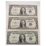 3 1935 blue seal silver certificates