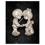 Precious moment silver brooch Marked 925 .300oz