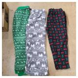 3 LG Christmas pj pants