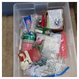 Christmas plastic cups and napkins