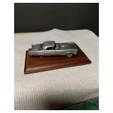 COLLECTABLE PEWTER CARCOMES IN BOX WITH WOOD