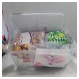 Decorative napkins in container with lid