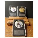 POKEMON 3 COLLECTABLE COINS IN PROTECTIVE CASES