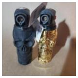 2 New refillable skull torches