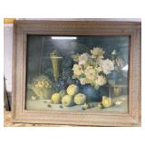 Picture 12 x 7 with grapes, white roses, pears,